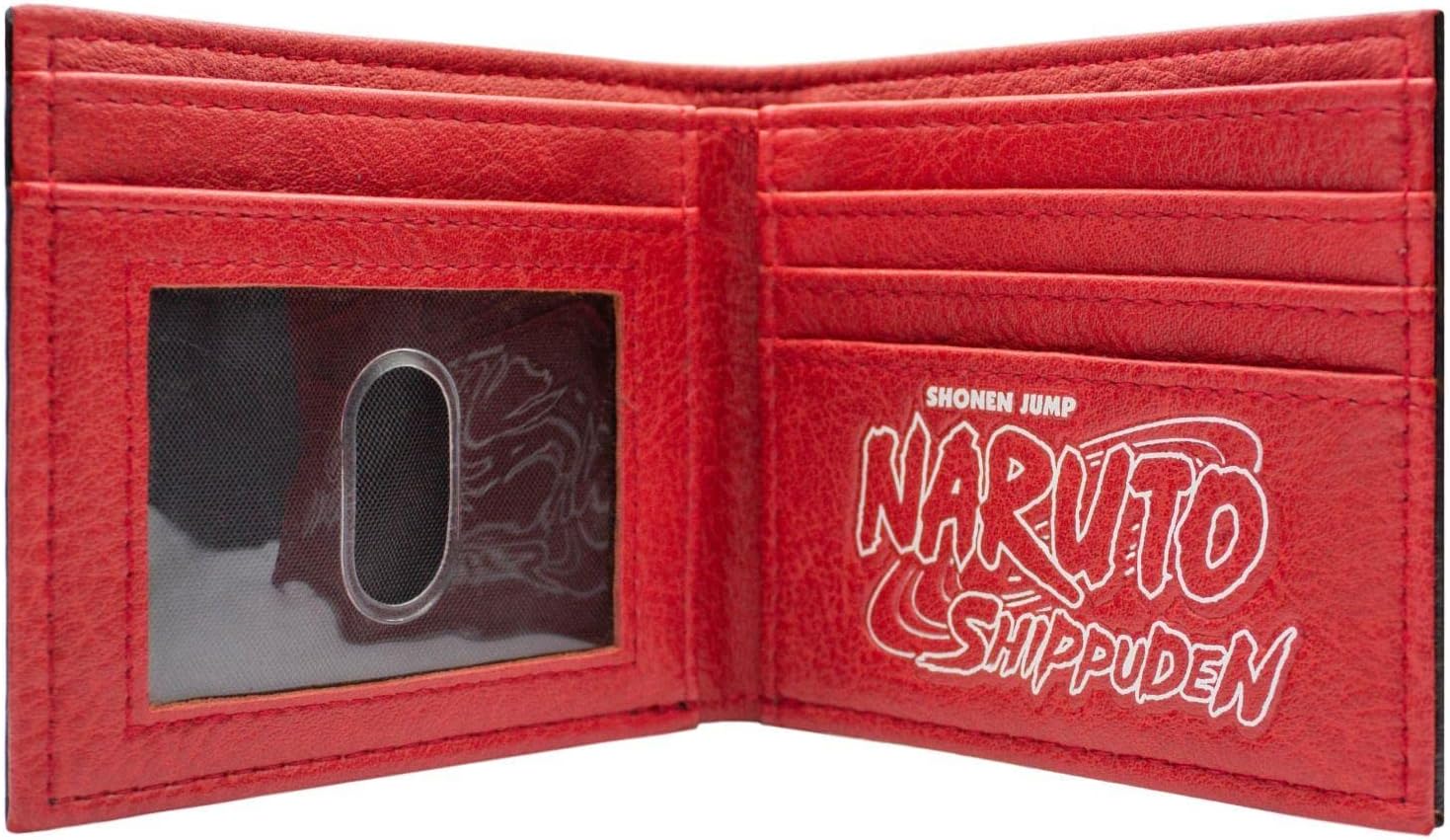 Portefeuille bi-fold Naruto Akatsuki noir avec emblème nuage en métal – Image 3