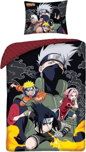Parure Naruto Groupe Konoha en coton, 2 pièces 80 x 80 et 135 x 200 cm