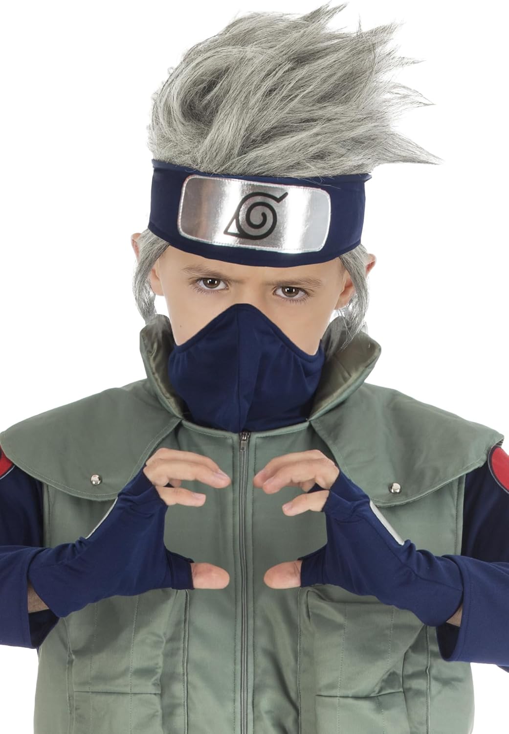 Perruque Naruto Kakashi Hatake gris argenté pour garçon – Image 2