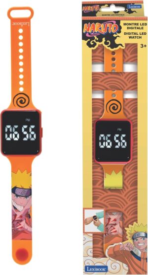 Montre digitale Naruto orange avec affichage 12 ou 24 h, DMW060NA