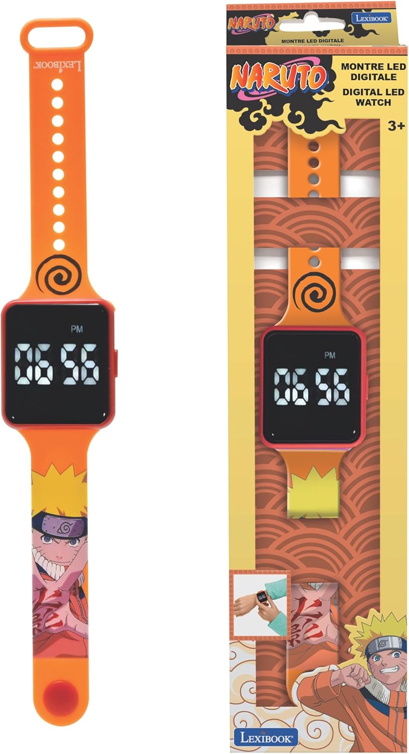 Montre digitale Naruto orange avec affichage 12 ou 24 h, DMW060NA