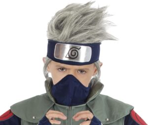 Perruque Naruto Kakashi Hatake gris argenté pour garçon