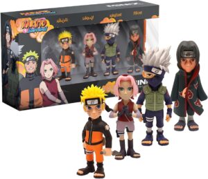 Pack Minix Naruto Shippuden 4 figurines 7 cm : Naruto, Kakashi, Itachi et Sakura