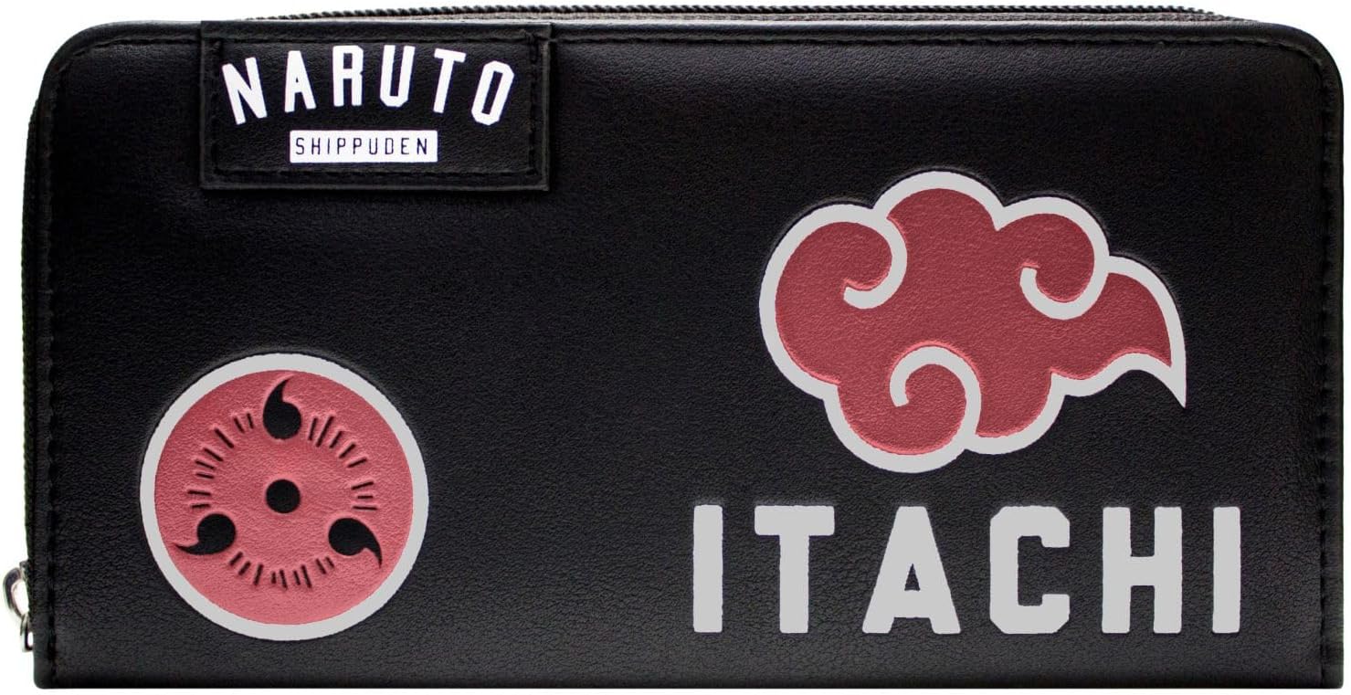 Pochette porte-cartes Naruto Itachi Akatsuki Sharingan noire – Image 2