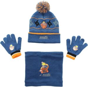 Ensemble Naruto garçon avec bonnet, gants et snood