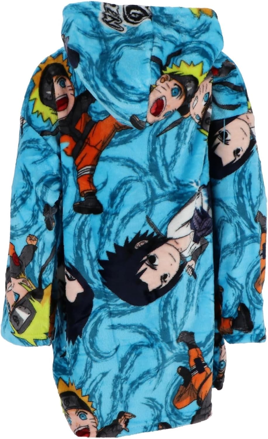 Sweat oversize bleu en polaire Naruto et Sasuke pour enfant – Image 2