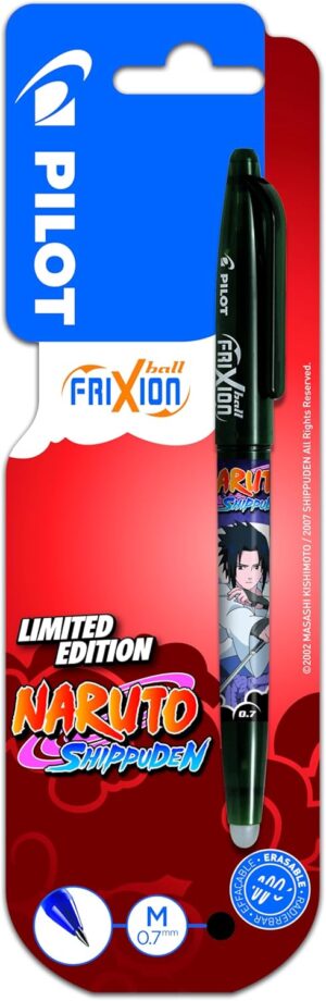 Stylo roller rechargeable FriXion Ball Naruto Shippuden noir, pointe moyenne