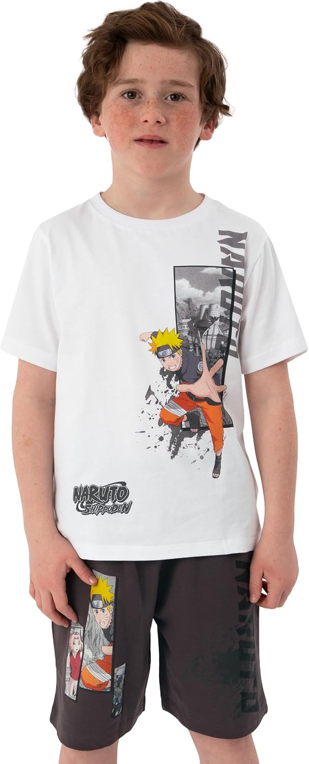 Ensemble Naruto garçon avec T-shirt à imprimé dos et short – Image 2