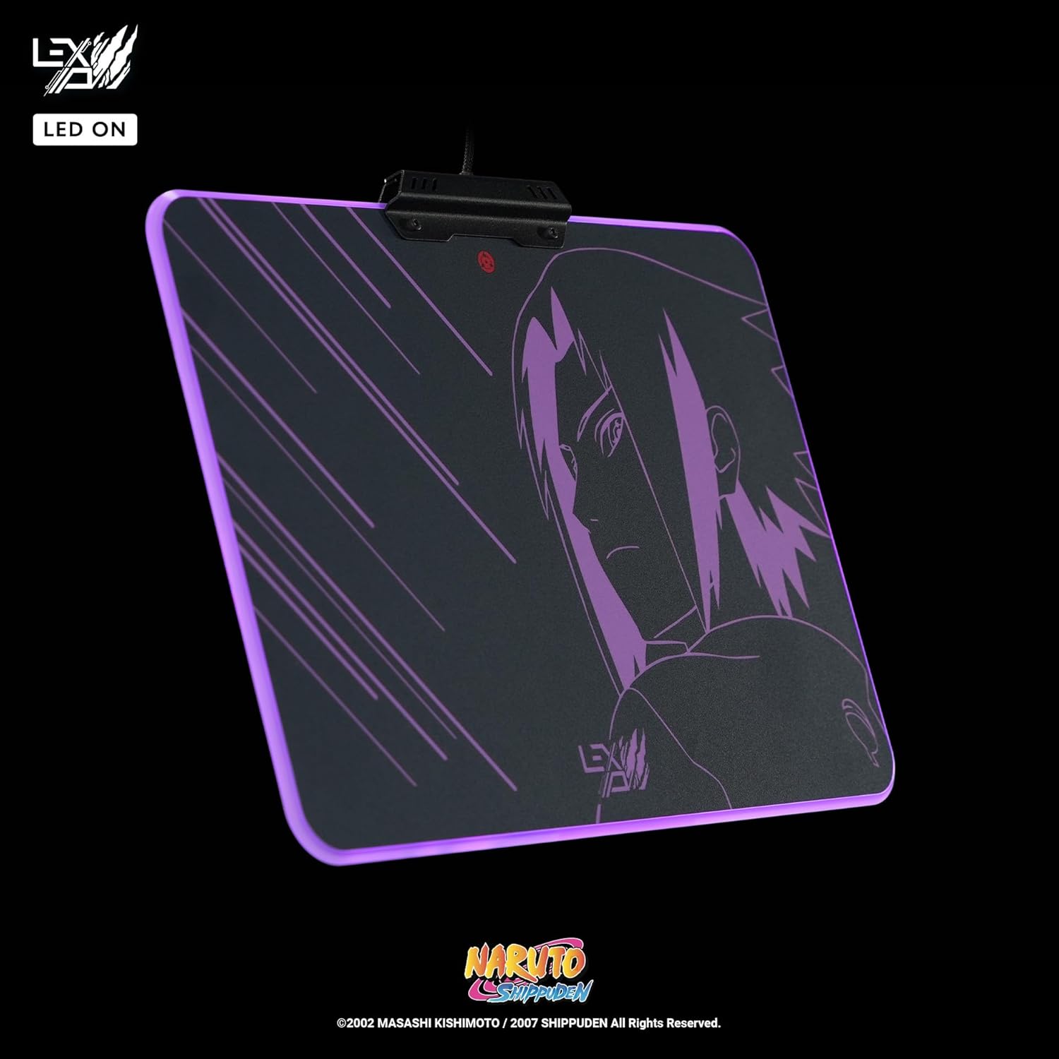 Tapis de souris Naruto Shippuden Sasuke LED rigide Lexip x Tsume – Image 2