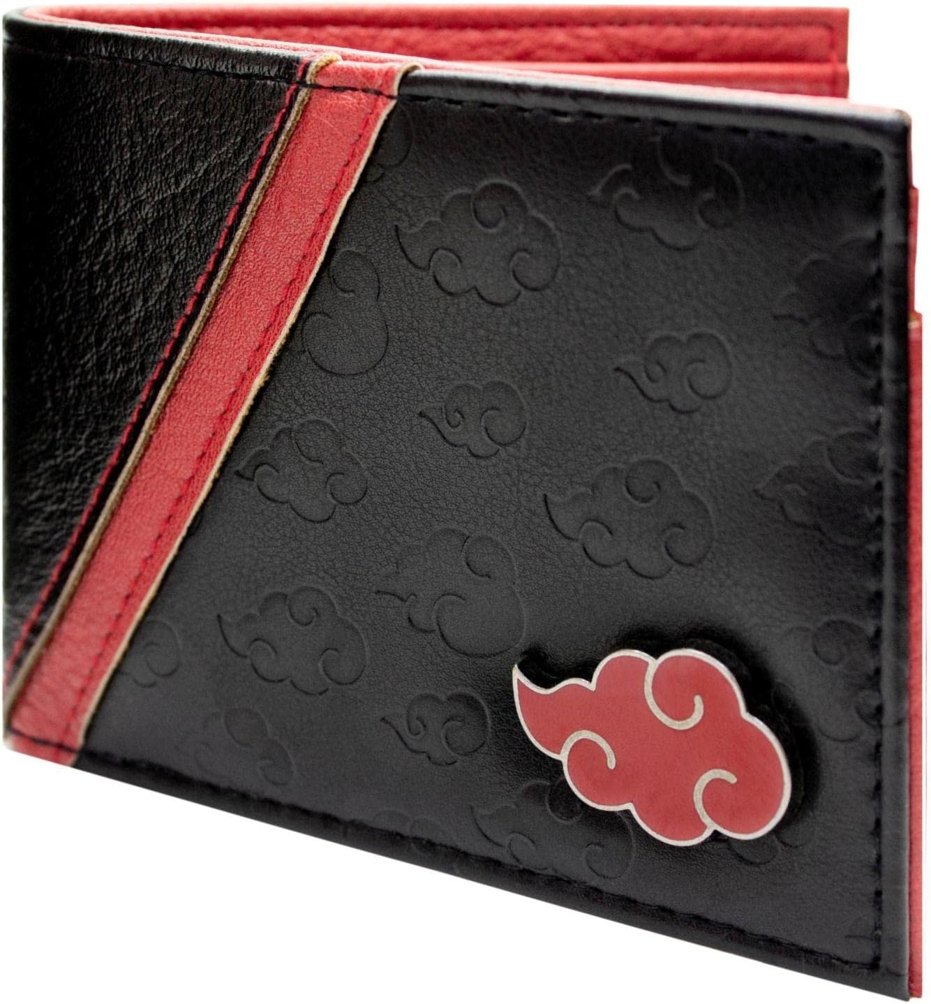 Portefeuille bi-fold Naruto Akatsuki noir avec emblème nuage en métal – Image 2