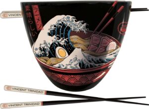 Ensemble bol à ramen Great Ramen Wave 532 ml avec baguettes Vincent Trinidad