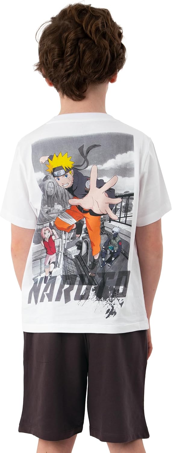 Ensemble Naruto garçon avec T-shirt à imprimé dos et short – Image 3