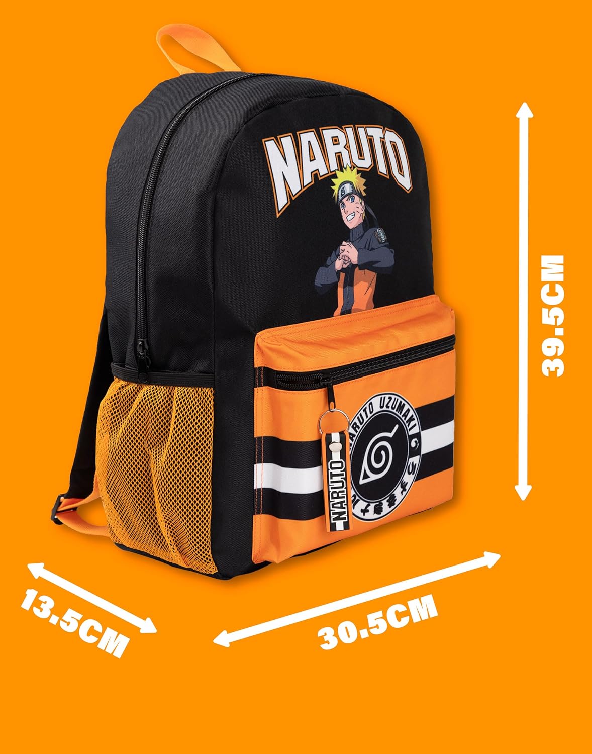 Sac à dos Naruto Shippuden Uzumaki Hokage noir et orange – Image 3