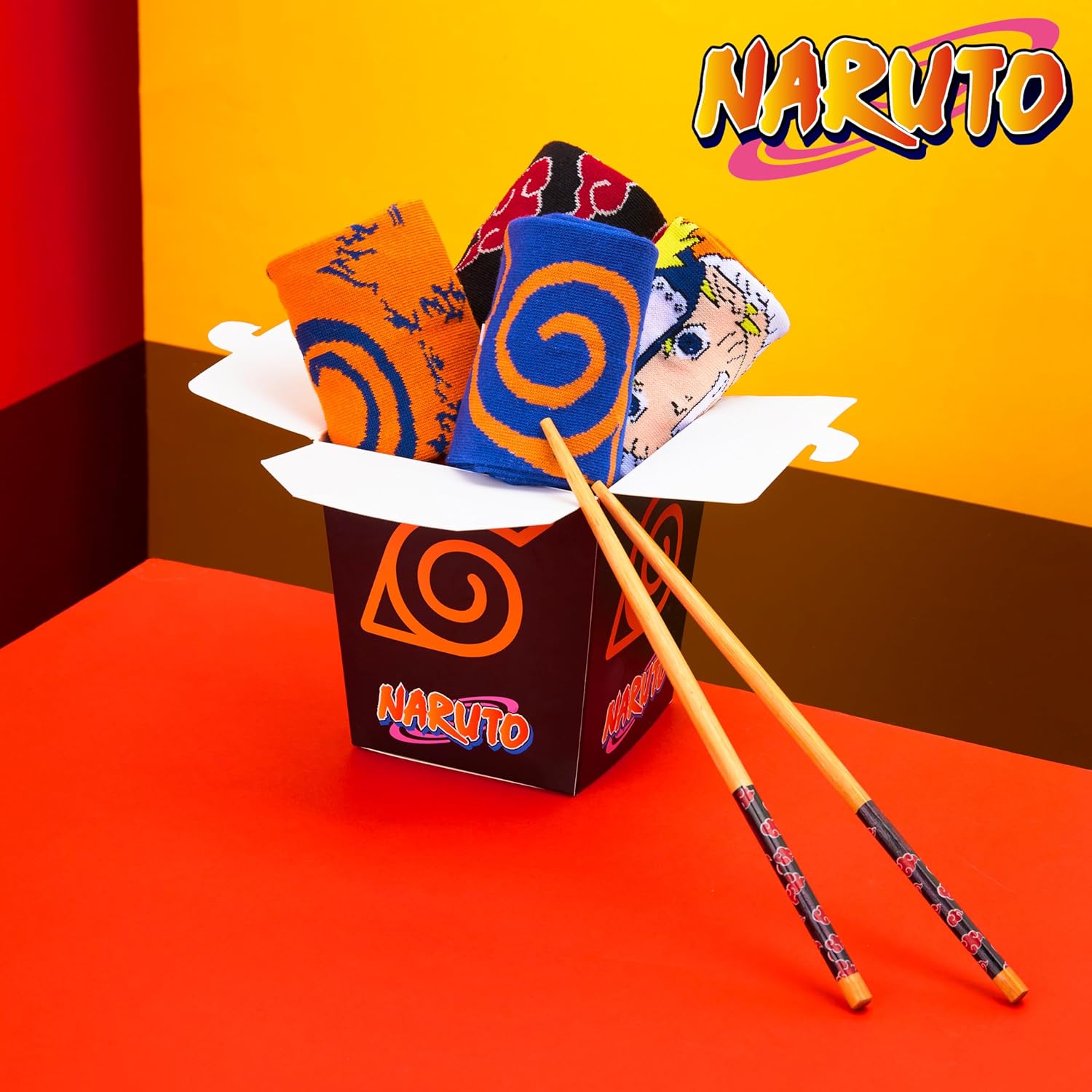 Coffret Naruto de 5 paires de chaussettes fantaisie homme 40-46 – Image 2