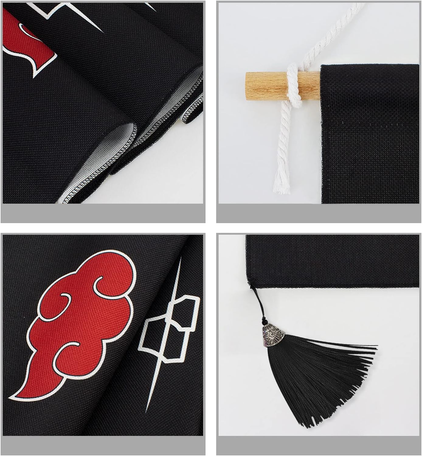 Kakemono Naruto Akatsuki en tissu avec bandeau Nukenin 142 x 33 cm – Image 2