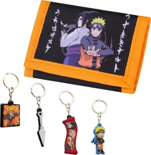 Coffret Naruto avec portefeuille enfant et 6 porte-clés