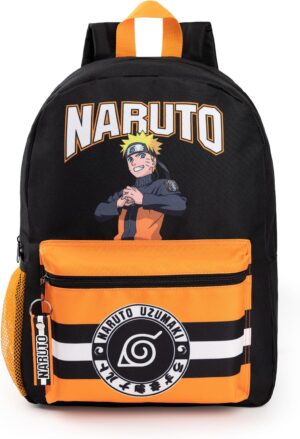Sac à dos Naruto Shippuden Uzumaki Hokage noir et orange