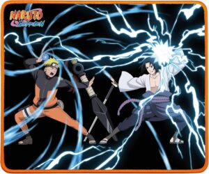 Tapis de souris Naruto Shippuden 32 x 27 cm, combat Naruto et Sasuke