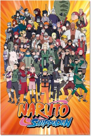 Poster Naruto Shippuden enroulé 91,5 x 61 cm pour déco murale Naruto