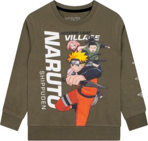 Sweat Naruto Shippuden garçon vert à manche étoilée