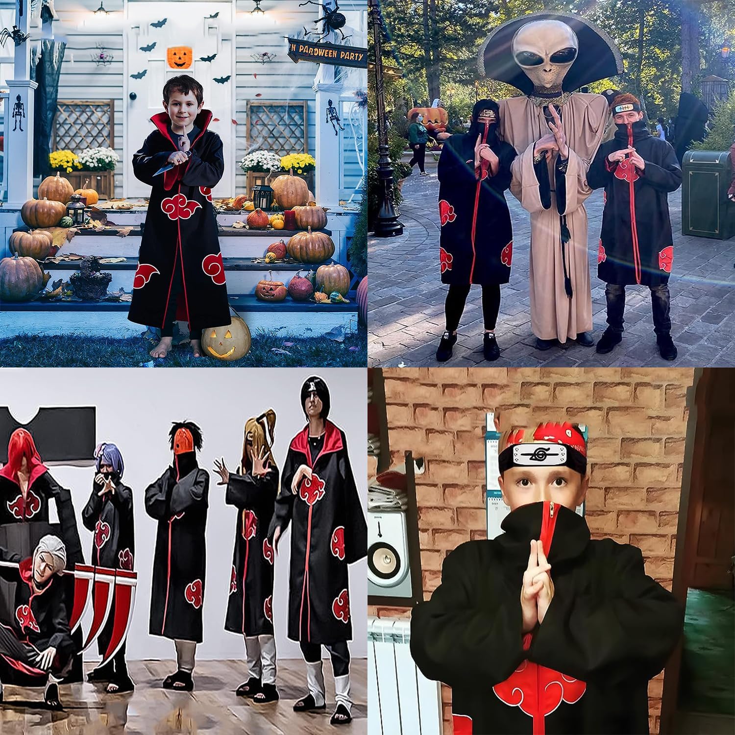 Costume Naruto Akatsuki Hidan Itachi avec 15 pièces – Image 7
