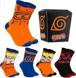 Coffret Naruto de 5 paires de chaussettes fantaisie homme 40-46
