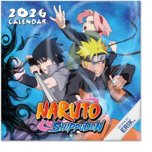 Calendrier mural Naruto 2026 mensuel 30x60cm
