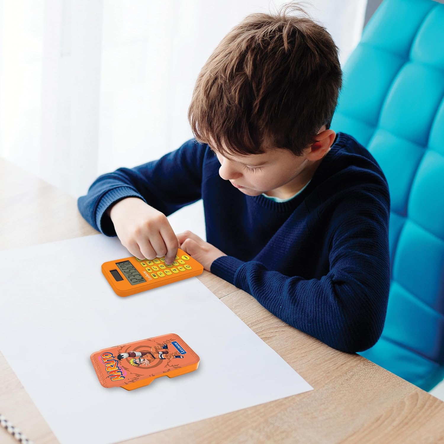 Calculatrice de poche Naruto orange avec couvercle, Lexibook C45NA – Image 4