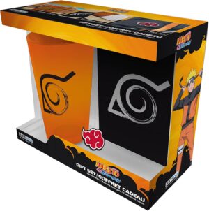 Pack Naruto Shippuden Konoha avec verre XXL, pin's et carnet