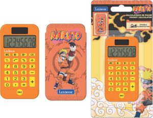 Calculatrice de poche Naruto orange avec couvercle, Lexibook C45NA