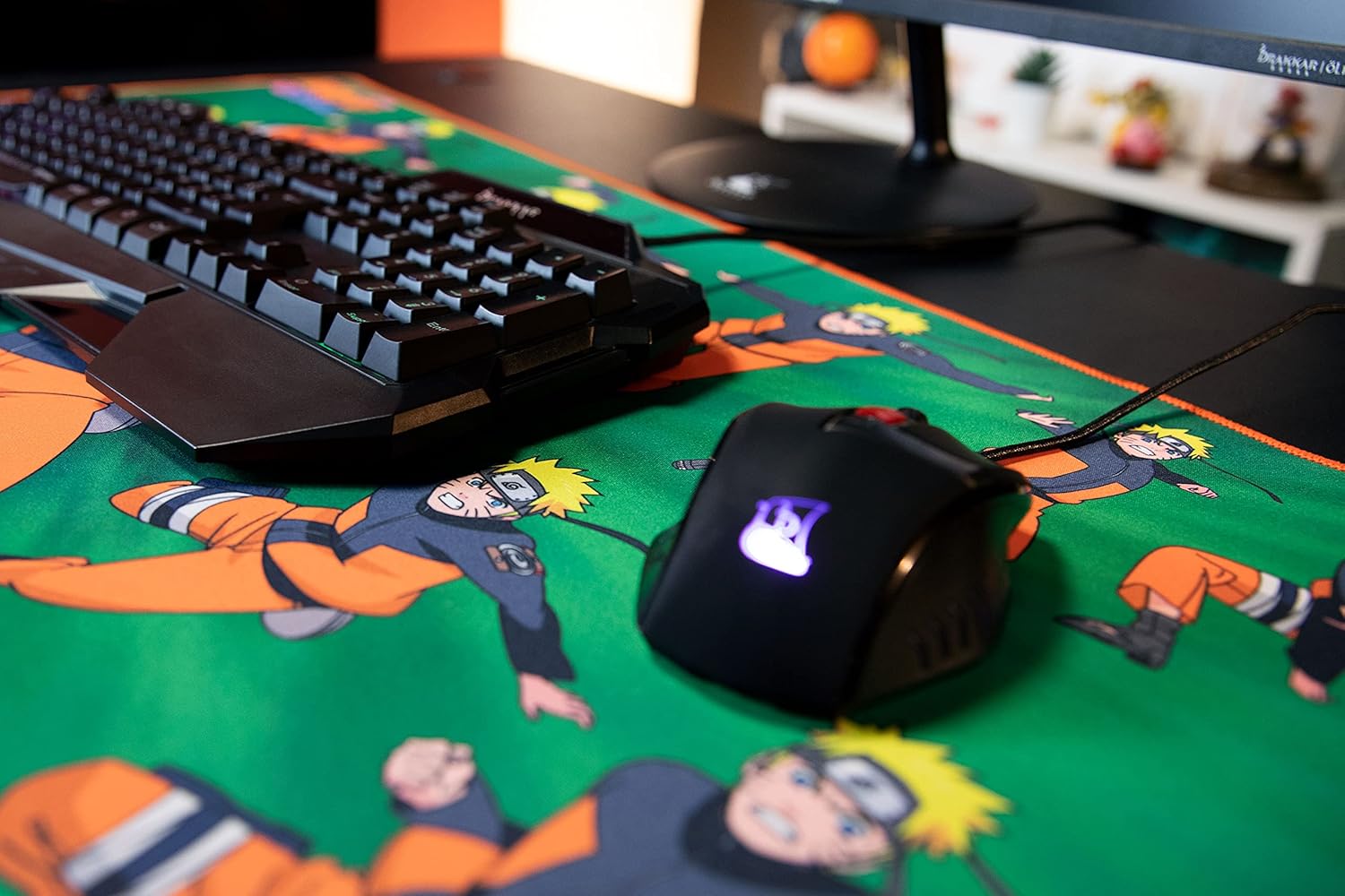 Tapis de souris gaming XXL Naruto Shippuden 90 x 46 cm, Multi Clonage Naruto vert – Image 6