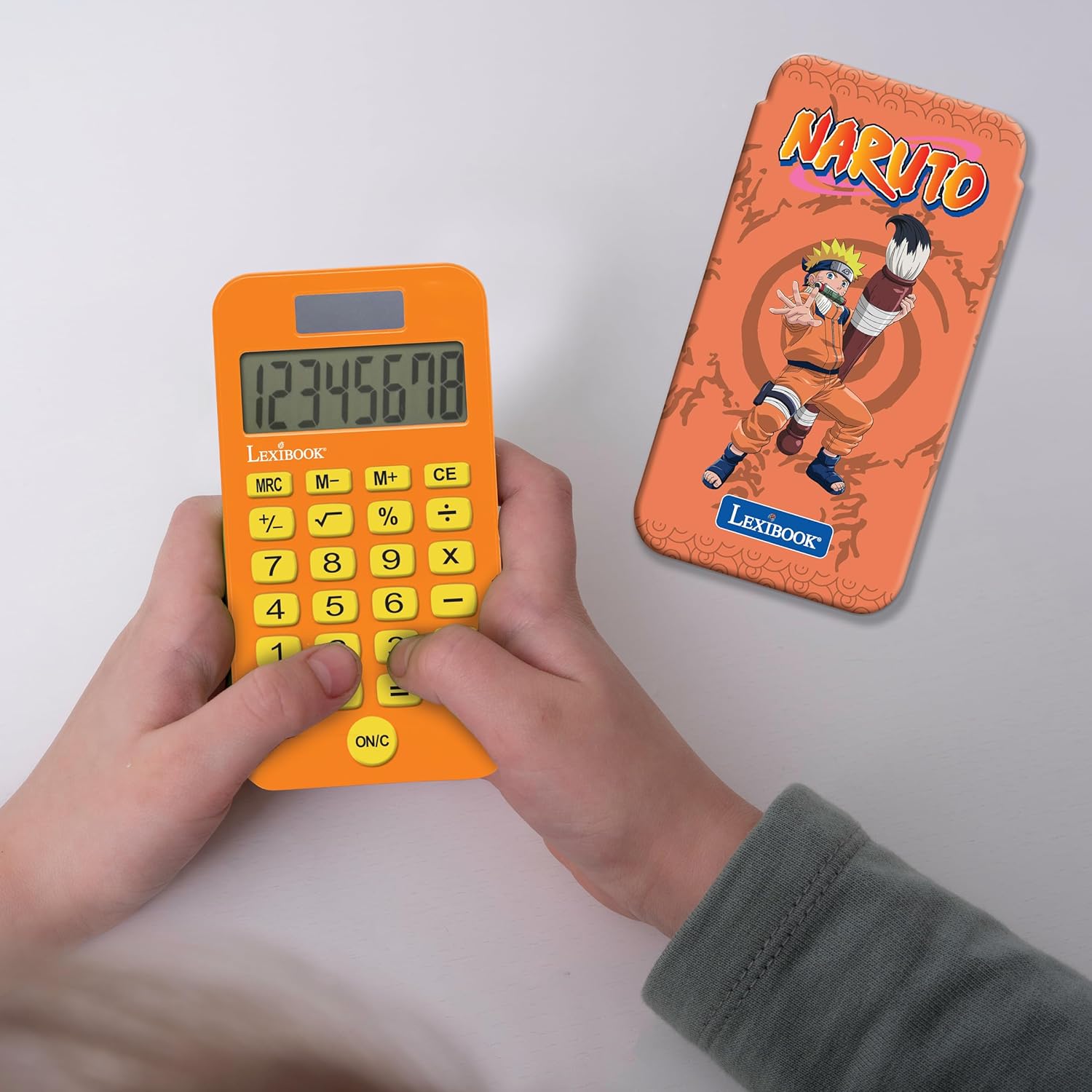 Calculatrice de poche Naruto orange avec couvercle, Lexibook C45NA – Image 3