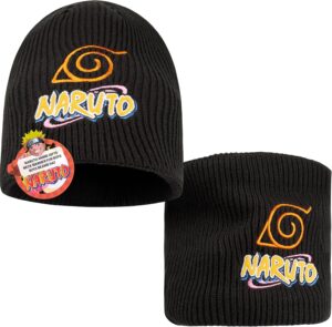 Ensemble hiver Naruto enfant bonnet et tour de cou 2 pièces