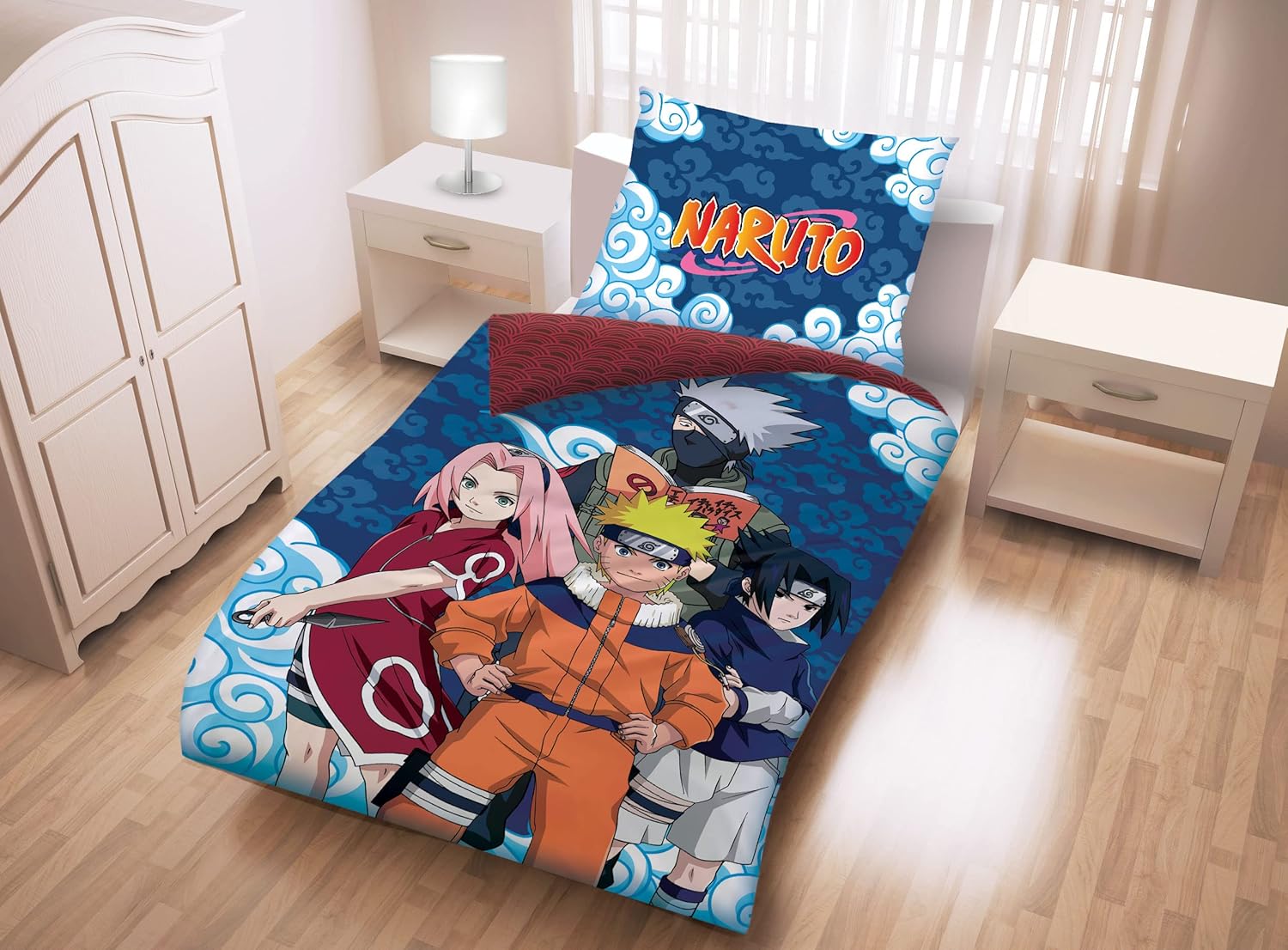 Parure de lit Naruto Multicolore en 100% Coton Twin – Image 2