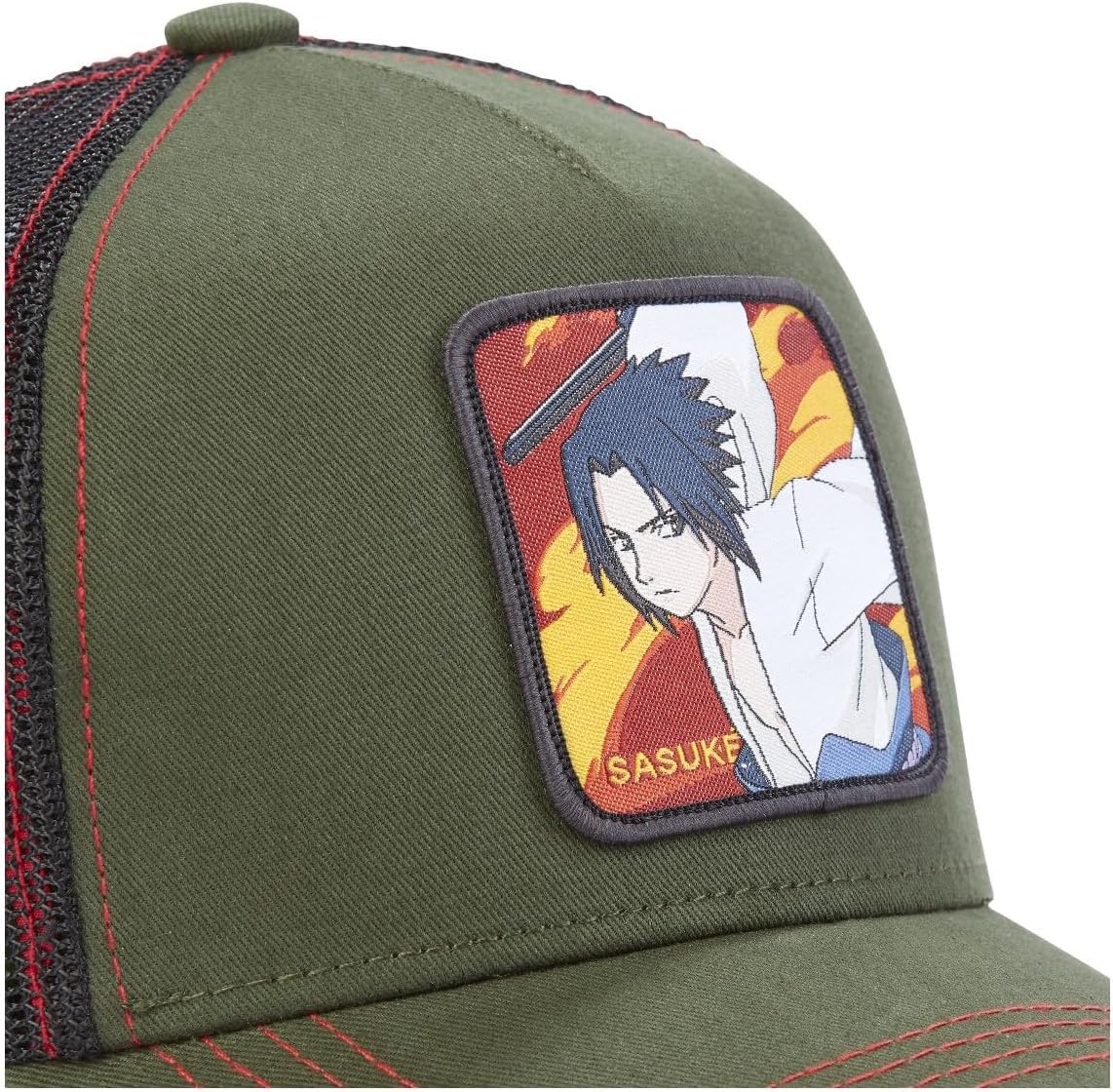Casquette trucker Capslab Sasuke, Naruto Shippuden, olive et noir – Image 2