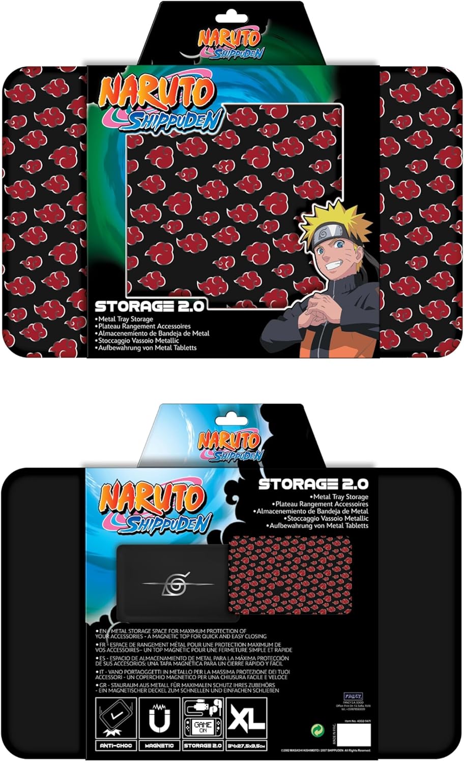 Plateau multiusage Naruto avec couvercle magnétique 29 x 19