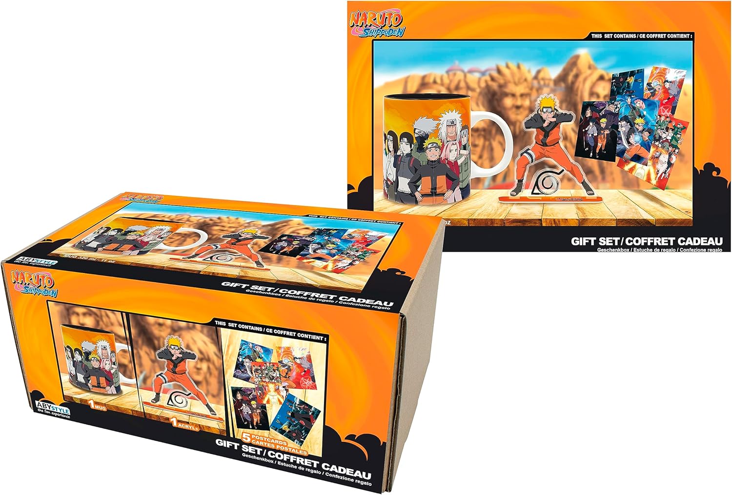 Coffret cadeau Naruto Shippuden avec mug, Acryl® et cartes postales Naruto