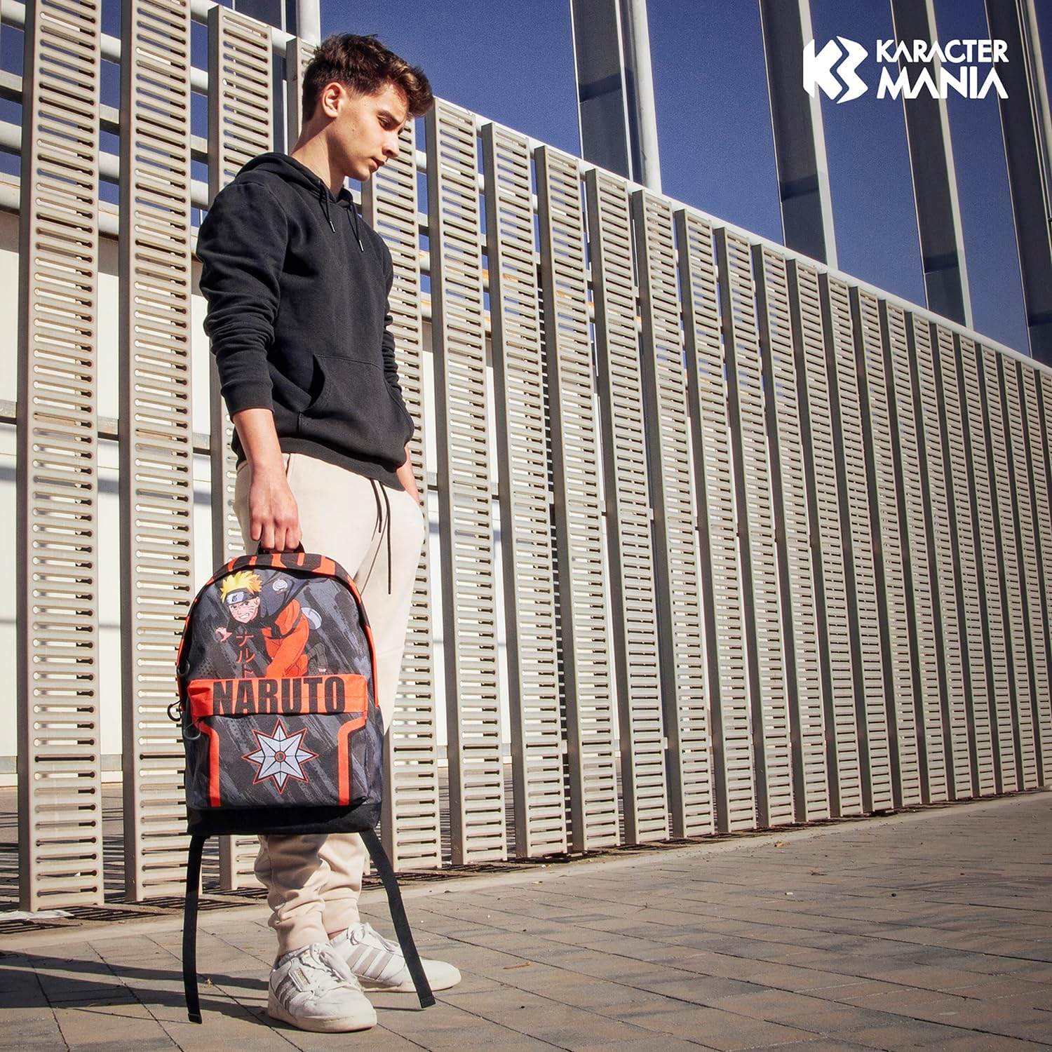 Sac à dos Naruto Shuriken HS FAN 2.0 gris avec poche avant – Image 6