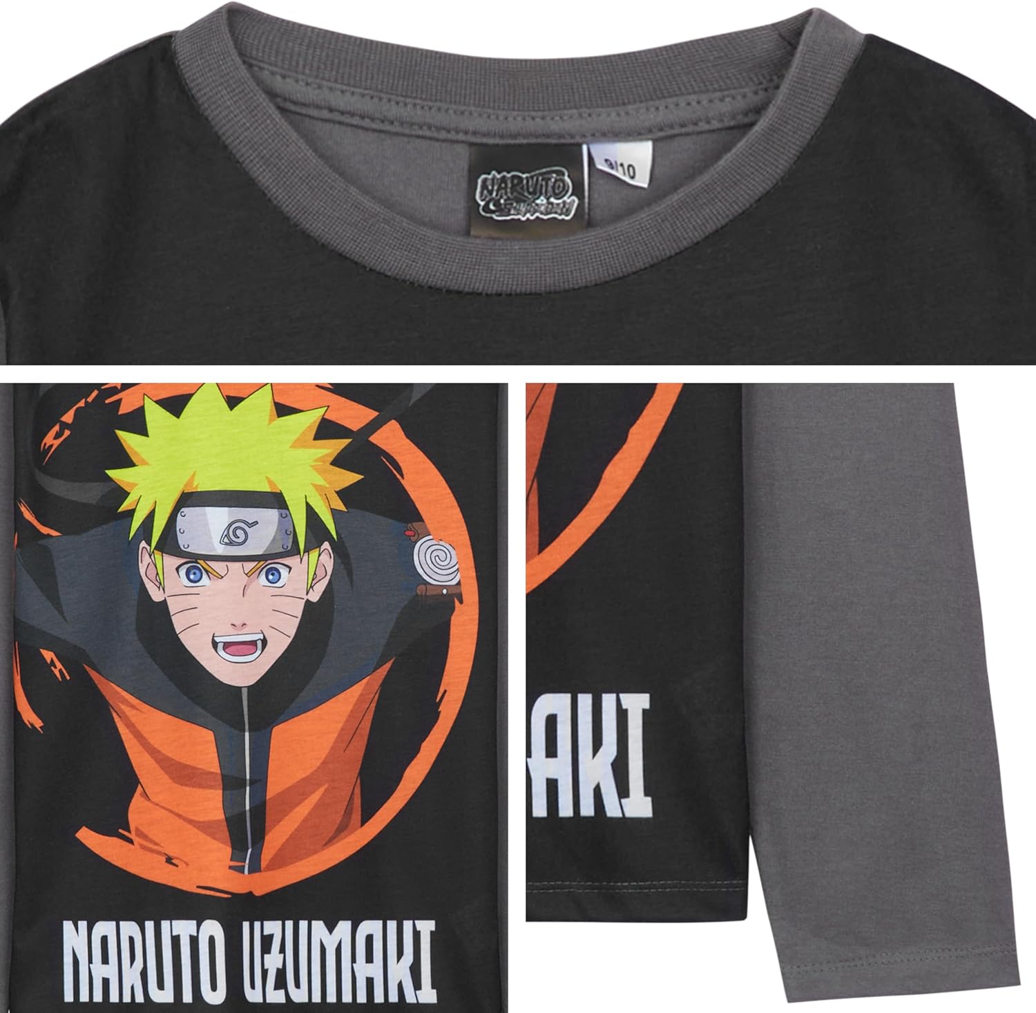 Pyjama enfant Naruto imprimé avec haut long manche et pantalon – Image 3