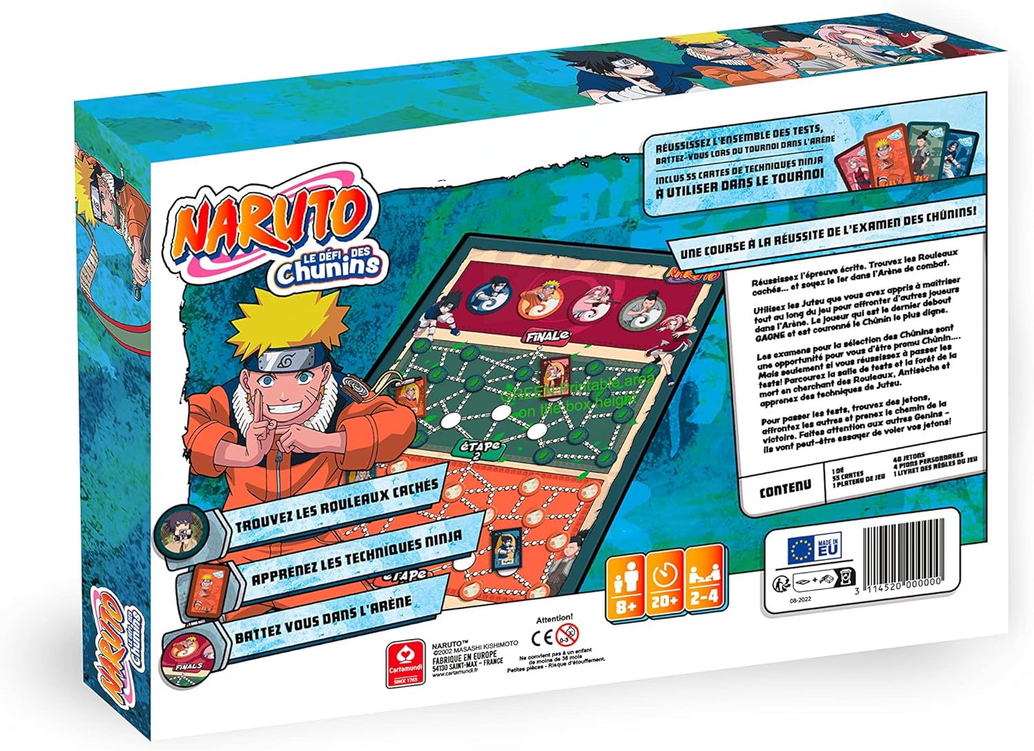 Jeu Naruto Le défi des Chunins, plateau familial 2 à 4 joueurs dès 8 ans – Image 2