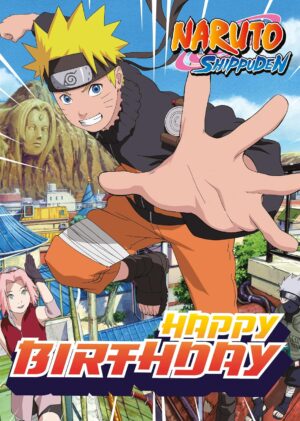 Carte de vœux Naruto avec enveloppe adaptée