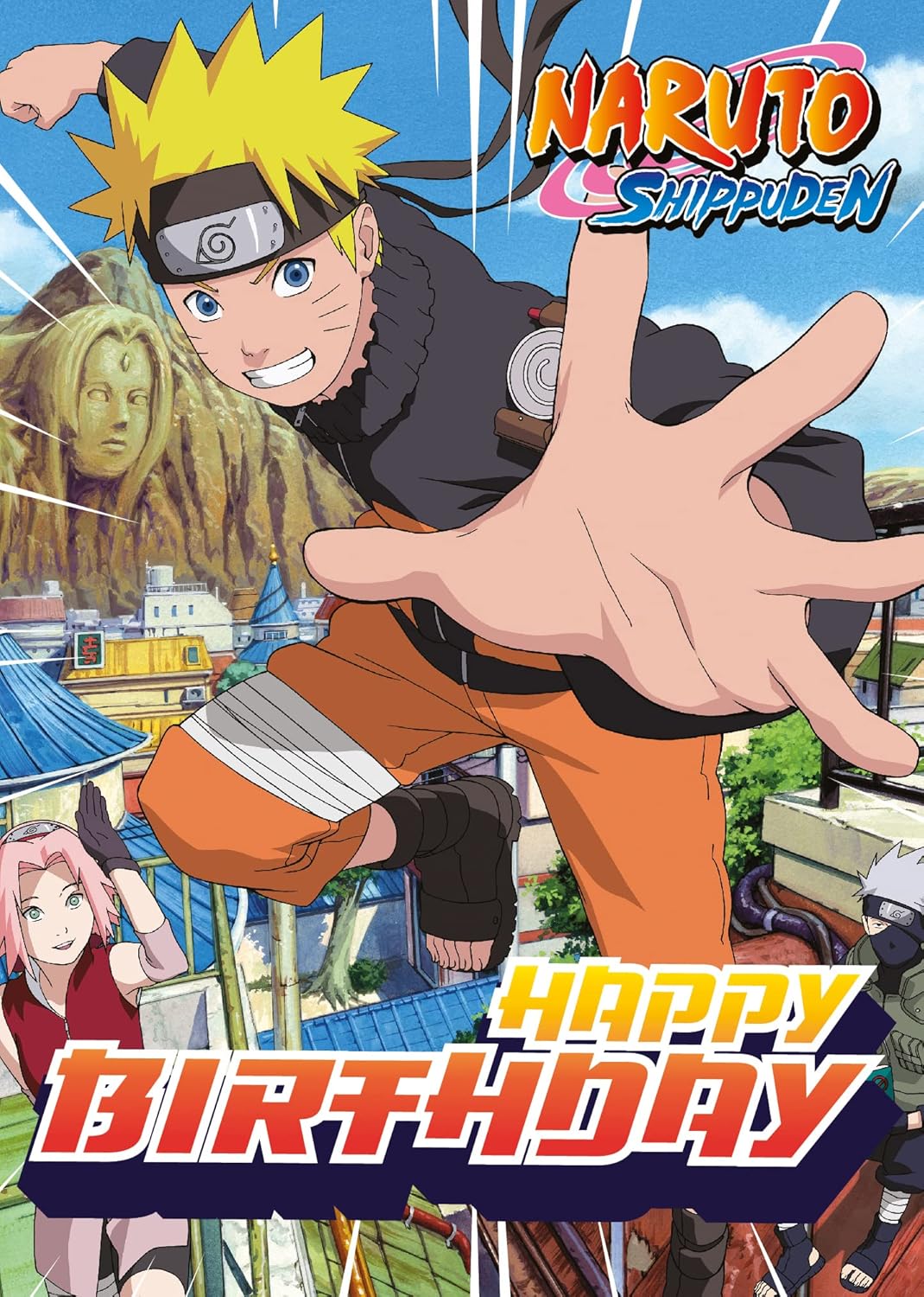 Carte de vœux Naruto avec enveloppe adaptée