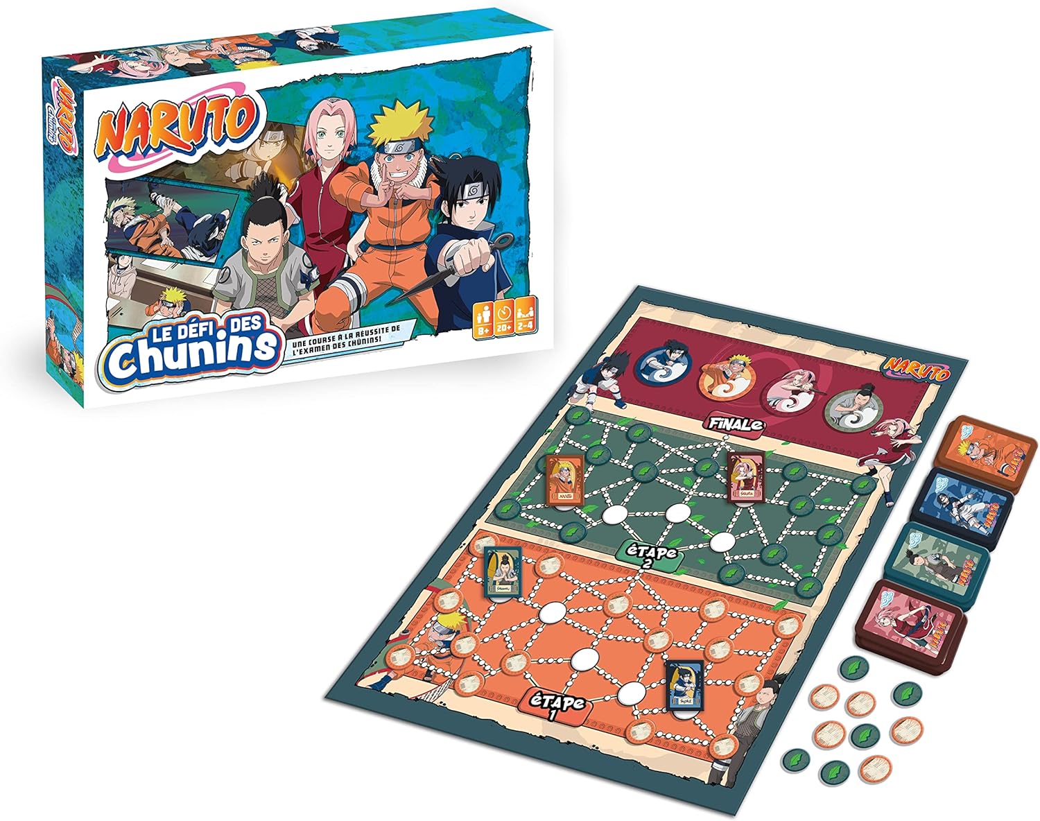 Jeu Naruto Le défi des Chunins, plateau familial 2 à 4 joueurs dès 8 ans – Image 4