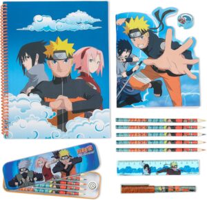 Kit de papeterie Naruto avec cahier A4 et trousse