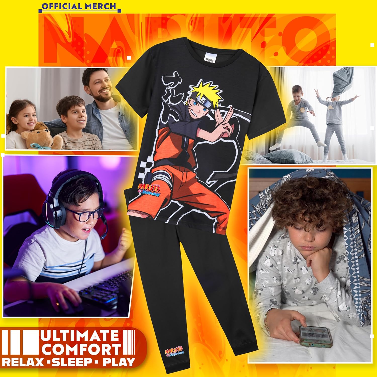 Pyjama 2 pièces Naruto Shippuden avec pantalon long – Image 3