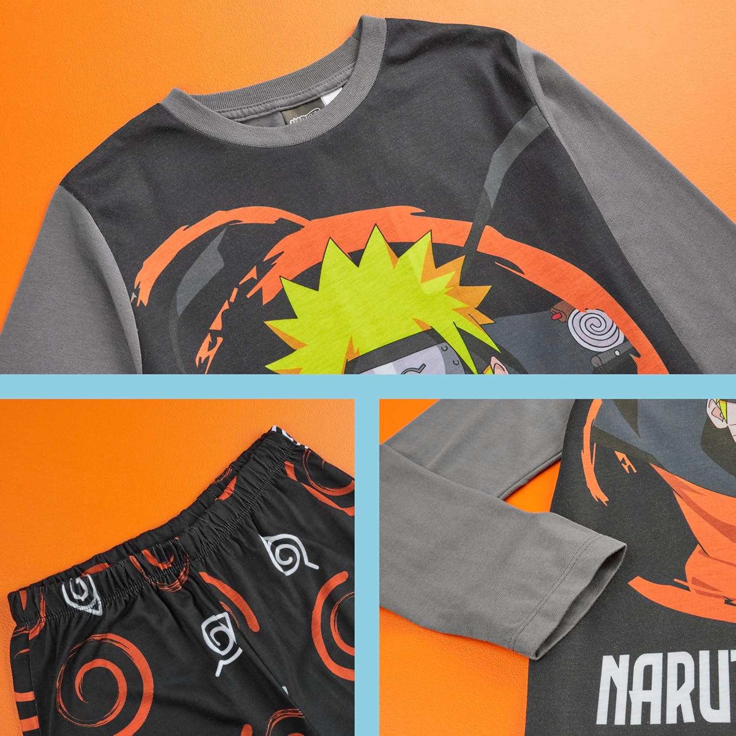 Pyjama enfant Naruto imprimé avec haut long manche et pantalon – Image 5