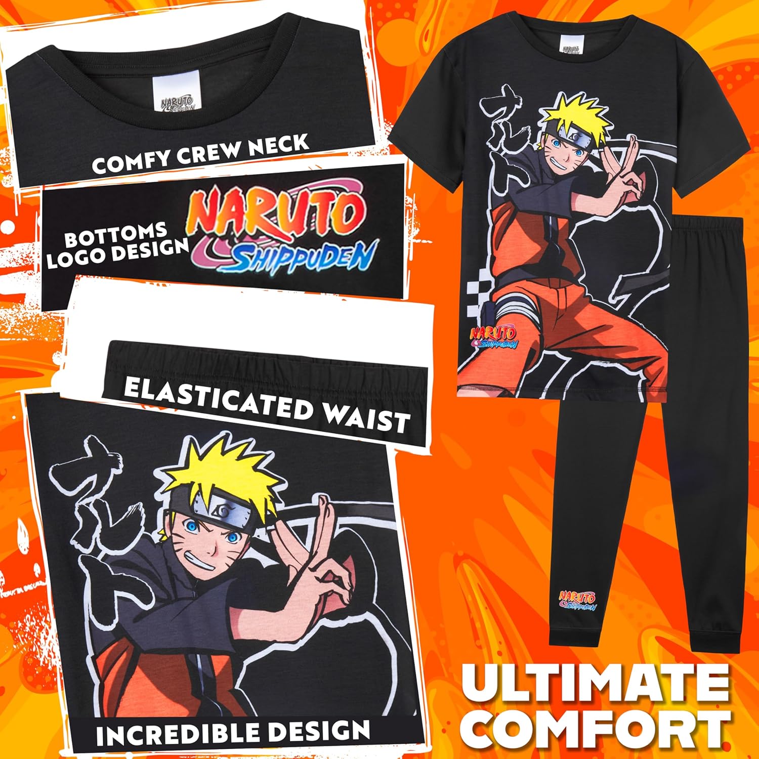 Pyjama 2 pièces Naruto Shippuden avec pantalon long – Image 4