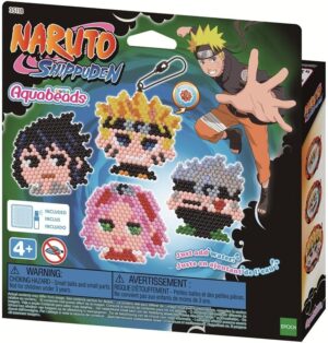 Kit porte-clés Aquabeads Naruto avec 1 000 perles en 25 couleurs