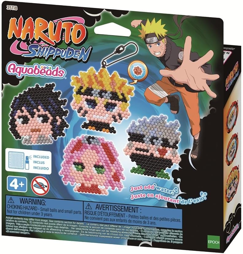 Kit porte-clés Aquabeads Naruto avec 1 000 perles en 25 couleurs
