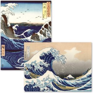Naruto, lot de 2 affiches japonaises laminées Hokusai et Hiroshige 45,7 x 61 cm